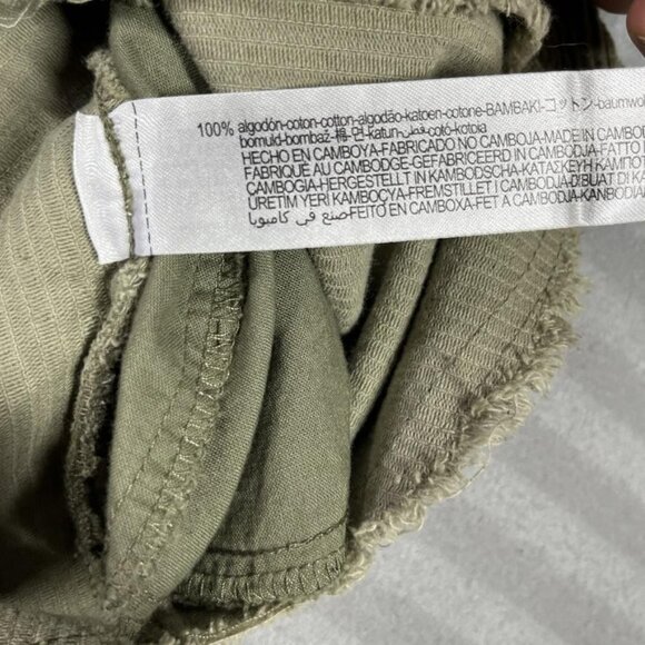 Zara Corduroy Shirt Jacket Womens Medium Olive Green Oversized Shacket Buttons - Picture 3 of 9